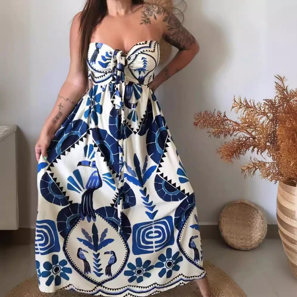 European And American Spring And Summer Print Lace Printing Elegant Style Dress 086df64a 046d 4dfe b4ea 471e0ad301ea
