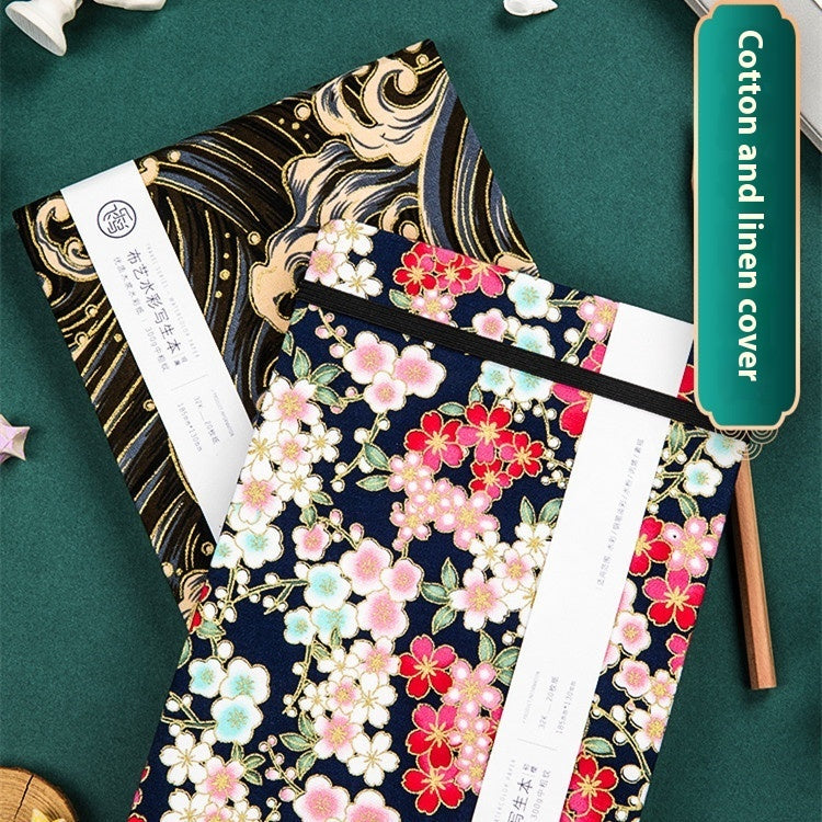 Feiluniao Watercolor Notebook Fabric Handmade Mini Portable Portable Character Sketch Hand Painted Graffiti Drawing Book - 图片 3