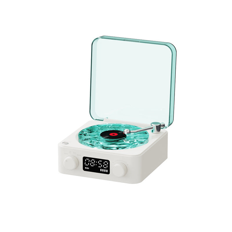 Retro Turntable Speaker Wireless Bluetooth-compatible 5.0 Vinyl Record Player Stereo Sound With White Noise RGB Projection La