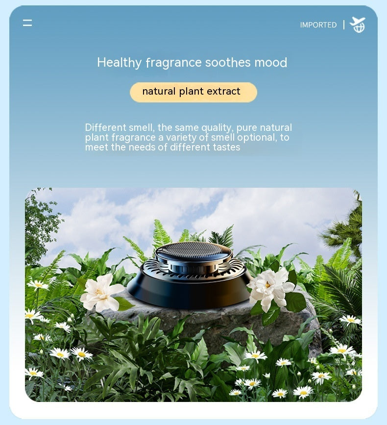 Portable Kinetic Car Air Freshener Solar Powered Double Ring Rotating Air Cleaner Perfume Fragrance Diffuser 0893cf56 7840 43