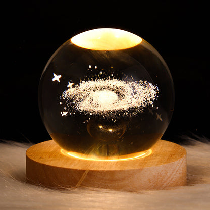 Luminous Starry Sky And Planets Moon Moon Crystal Ball Small Night Lamp Projection Ambience Light Creative Gift New Strange G