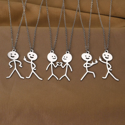 Cute Cartoon Stickman Pendant Stainless Steel Necklace 08b91945 7478 4f7d bdf0 ba740e7dfd2a