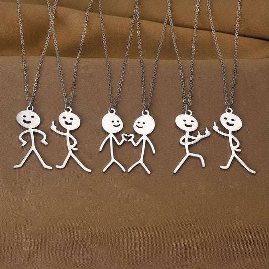 Cute Cartoon Stickman Pendant Stainless Steel Necklace 08b91945 7478 4f7d bdf0 ba740e7dfd2a