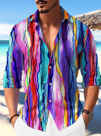 Color Matching Bamboo Linen Printed Men's Shirt 08ba1bd6 b42c 4480 a244 60086fe93d4e