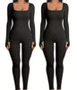 Women's Yoga Sports Fitness Jumpsuit Workout Long Sleeve Square Collar Clothing 08e5f67e 628f 46eb a3ef 2cfa00fbeb2c