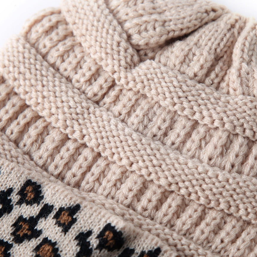 Beanie Women's Warm Leopard Print Knitted Hat Winter 08e8113a 9d1e 40ad 981f e0058c7a19d9