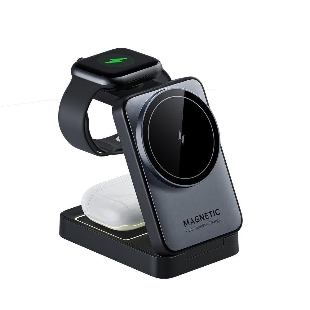 Folding Magnetic Three-in-one Wireless Charger 15W Fast Charge Multifunction Bracket - 图片 6
