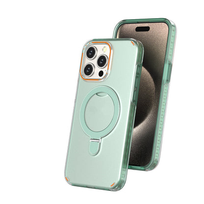 New Colorful Magnetic Bracket Phone Case With Holder Stand Cover For Magesafe Magnetic Transparent Wireless Charge Case For P