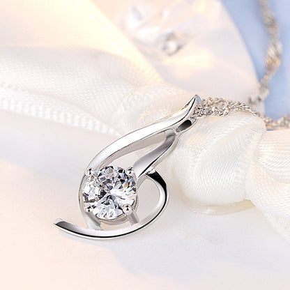 925 Sterling Silver Pendant Chain soft ladies fashion accessories pendant diamond silver jewelry Korean Korean Fashion Necklace - HD Wireless Product #6