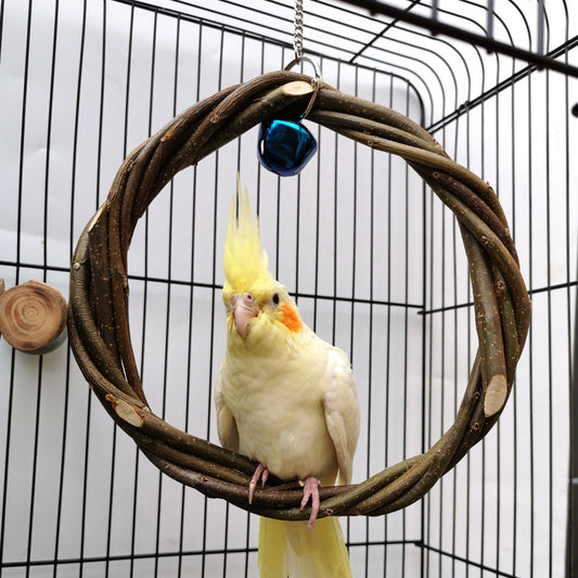 Bird Standing Frame Rattan Ring Chewing Toy Bird Cage 09175dd6 5f68 4d87 9c94 ed121f36103b