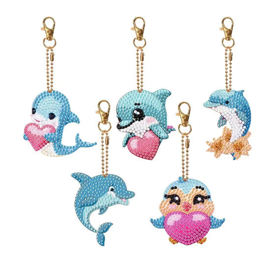 5D Diamond Drawing Keychain Double Sided Irregular - HD Wireless Product #13