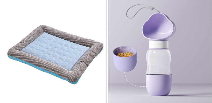 Pet Cooling Pad Bed For Dogs Cats Puppy Kitten Cool Mat Pet Blanket Ice Silk Material Soft For Summer Sleeping  Blue Breathab