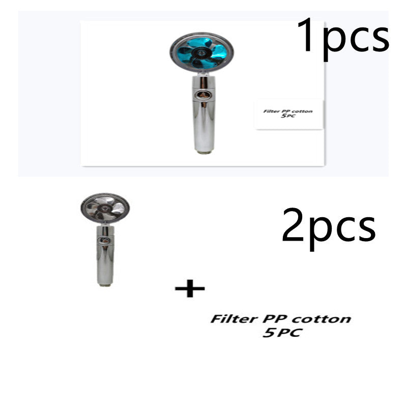 Propeller Driven Shower Head With Stop Button And Cotton Filter Turbocharged High Pressure Handheld Shower Nozzle 09288dc4 bc