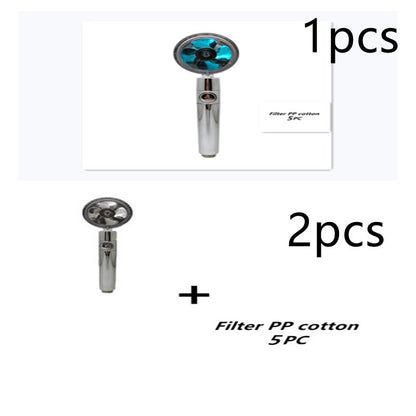 Propeller Driven Shower Head With Stop Button And Cotton Filter Turbocharged High Pressure Handheld Shower Nozzle 09288dc4 bc