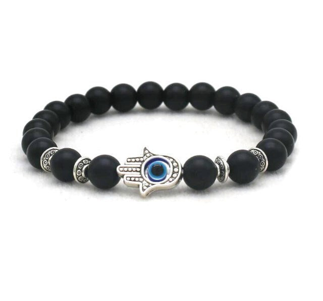 8mm Palm Eye Volcanic Stone Elastic Line Yoga Bracelet - HD Wireless Product #6