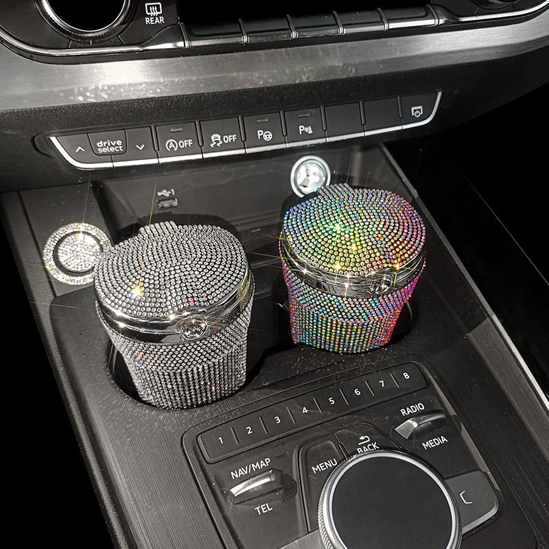Creative Covered Diamond Inlaid Car Ashtray 095be5a9 06f7 4a91 a191 c7656958a3a7