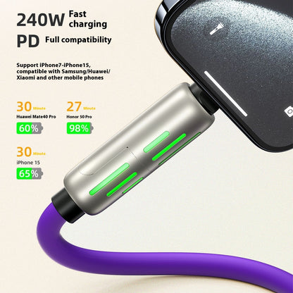 240W Data Cable Fast Charging Two-to-two Charging Cable - 图片 4