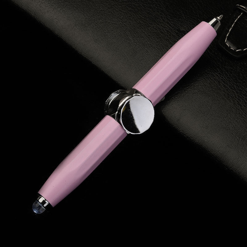 Creative Multi-Function LED Pen Spinning Decompression Gyro Metal Ballpoint Pen Fashion Office School Supplies Writing Pens 0