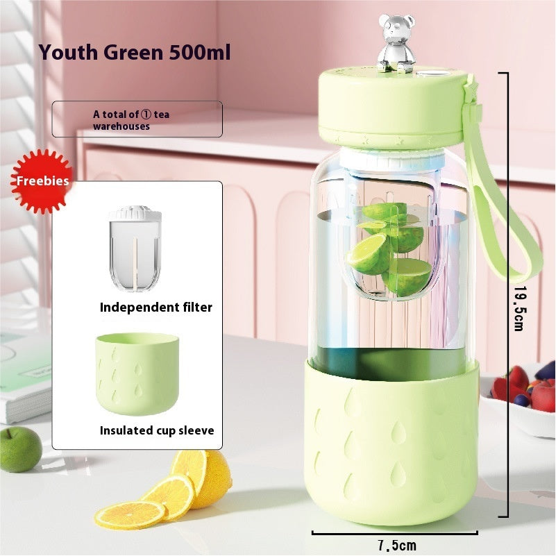 Tea Water Separation Magnetic Glass Water Cup Sealed Without Leakage Glass Tea Water Cup Infuser Tumbler Drinkware Water Bott