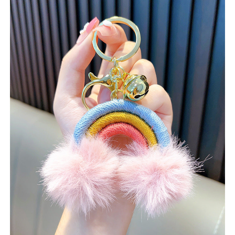 Woven Rainbow A Little Cloud Fur Ball Car Key Ring 0979068f 17ba 4f60 82c2 322dec0e146e