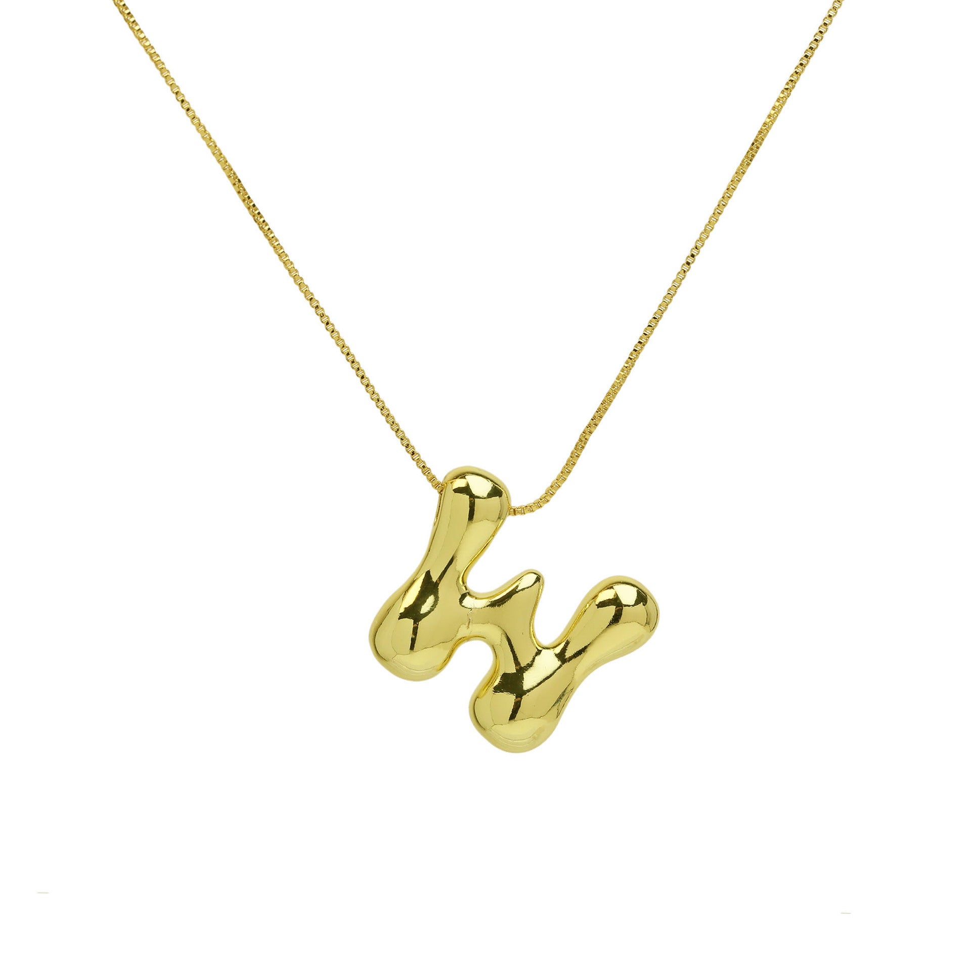 Brass Glossy Balloon English Letter Pendant Necklace 098f0541 66b7 48e6 ad8c 8ce8dd7d9b66