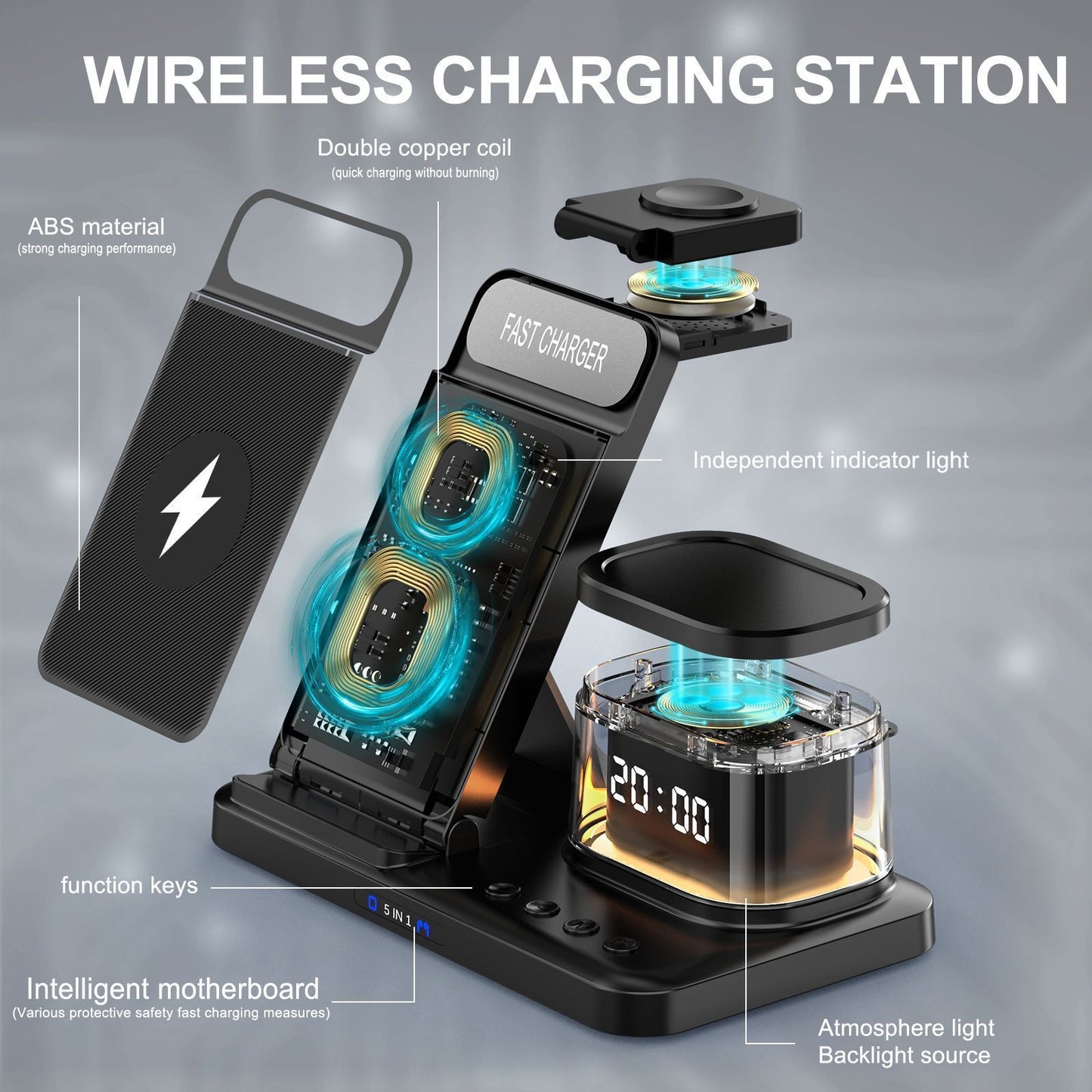 Creative Wireless Charging Three-in-one Folding Bracket 09960414 dfc6 4771 bfac 3e1b5c1ea284