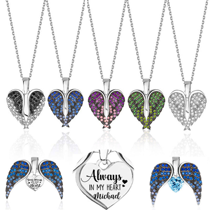 Angel Wings Heart Pendant Necklace Women 09a4070b 59c1 41ce 961d 2074de309210