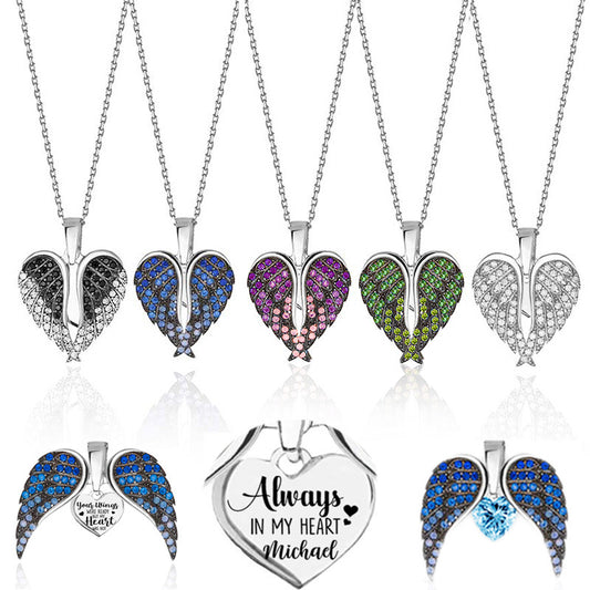 Angel Wings Heart Pendant Necklace Women 09a4070b 59c1 41ce 961d 2074de309210