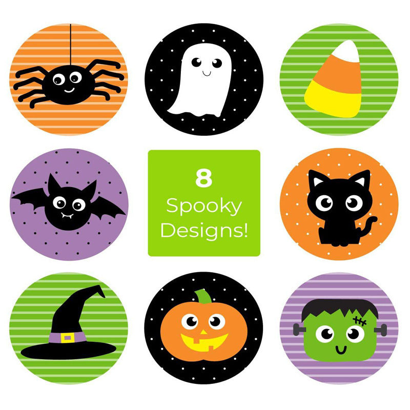 8 Kinds Of Cartoon Spider Bat Hat Halloween Stickers Tags - HD Wireless Product #6