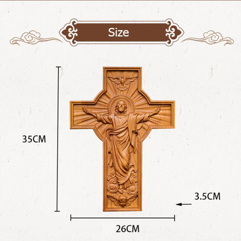 Handicrafts Ascending Wooden Cross Home Church Wood Carving 09c26377 97b9 4ece 9728 82ee1b17953d