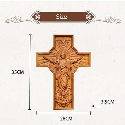 Handicrafts Ascending Wooden Cross Home Church Wood Carving 09c26377 97b9 4ece 9728 82ee1b17953d