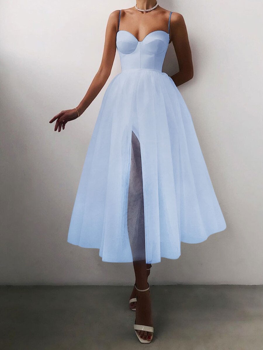 Pure Color Mesh French Retro Dress European And American Tube Top Suspender Skirt 09c50b5d 6ec8 4665 b847 bc90b6c746bf