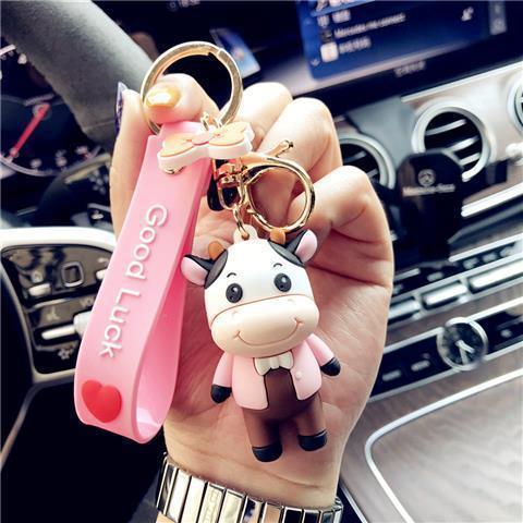 Korean Creative Trending Cute Cow Keychain Girl Heart Cartoon Doll Key Chain Simple Children Gift 09d5c58a 1629 406c 82cc cdf