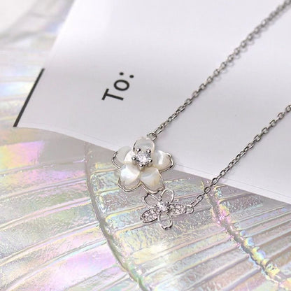 Shell Cherry Blossom Necklace Female Spring And Summer Romantic Sweet Girl Flower Clavicle Chain 09da7a12 93d0 420a b99d c6d0