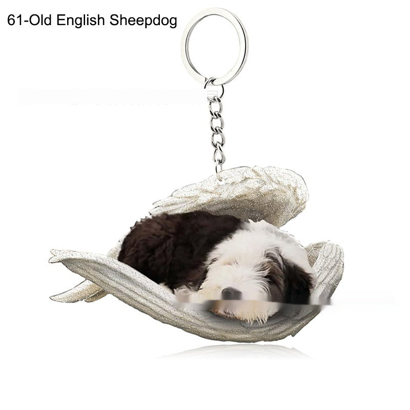 New Unique Dogs And Cats Sleeping Angel Pendant Car Key Ring 09e51209 f0ce 42c0 a777 68fc3717e67c