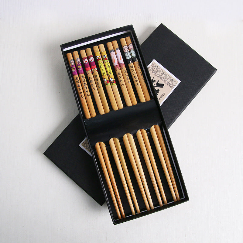 Japanese Bamboo Family Of Five Chopsticks Cutlery Set 09f45d02 46c1 4d72 a269 c1abea7b3a28