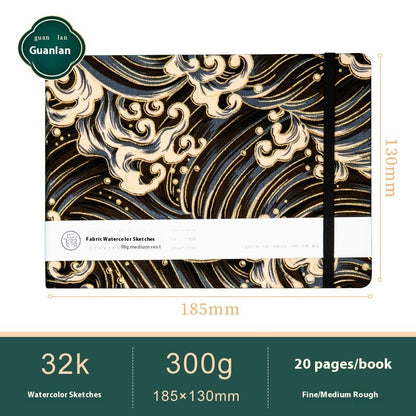 Feiluniao Watercolor Notebook Fabric Handmade Mini Portable Portable Character Sketch Hand Painted Graffiti Drawing Book - 图片 15