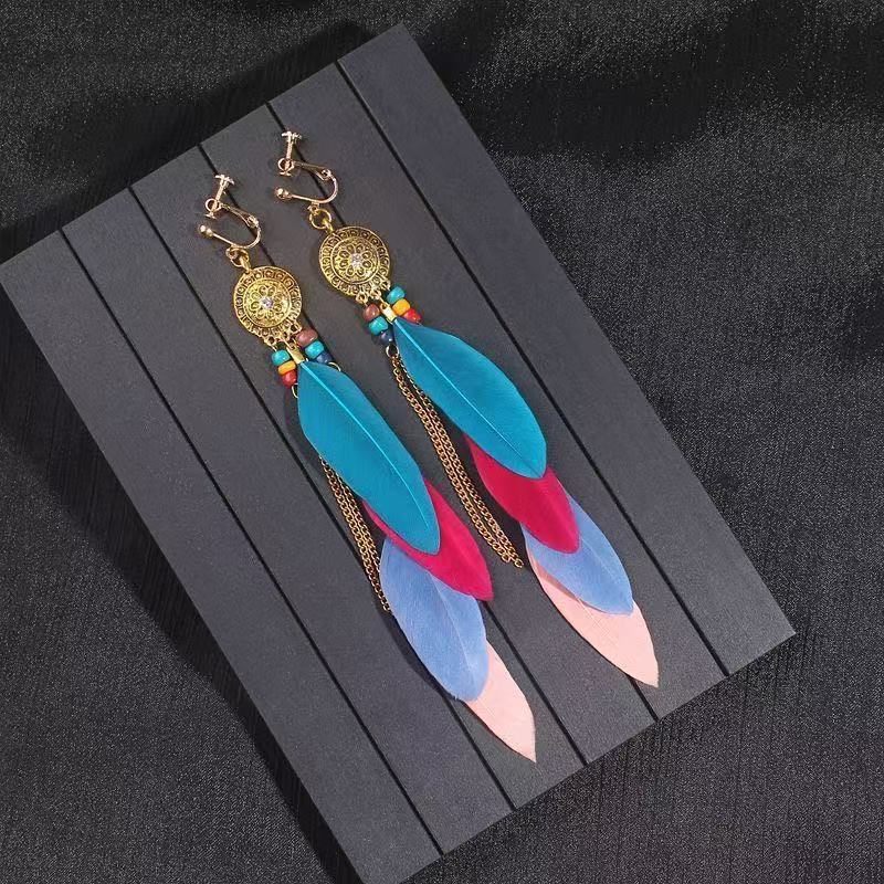 Bohemian Long Feather Earrings Handmade 0a486e3d d667 4b49 b443 ddd889c8d53f