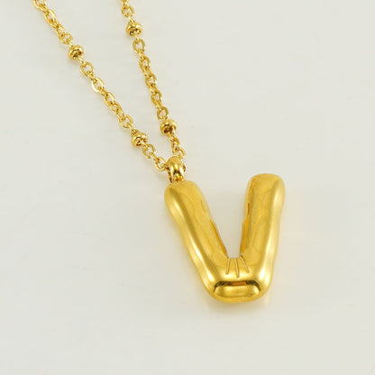 Women's Fashion Bubble Letter Pendant Letter Necklace 0a50786f 7e00 4898 bad0 9ba9b81f11fb