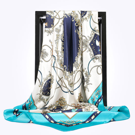 90 90cm Square Scarf European And American Antique Rope Tassel Imitated Silk Scarves - HD Wireless Product #1