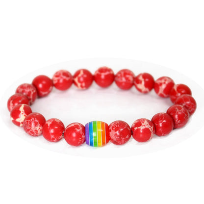 Rainbow Bead Bracelet Pride Natural Stone Strand Couple Bracelets 0a70ad4c 057e 4d72 9c8b 6ad734fd9341
