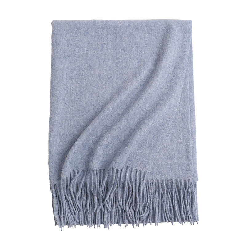 New Solid Color Wool Long Beard Warm Tassel Scarf Thick 0a726753 9120 49d0 bb3a aefe3d47363a