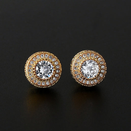 Round Full Zircon Hip Hop Personality Earrings Men And Women Trendy Diy Earrings 0a7c17c5 2a75 42b4 83a9 84d10010430a