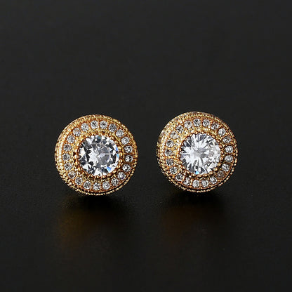 Round Full Zircon Hip Hop Personality Earrings Men And Women Trendy Diy Earrings 0a7c17c5 2a75 42b4 83a9 84d10010430a a1913a7