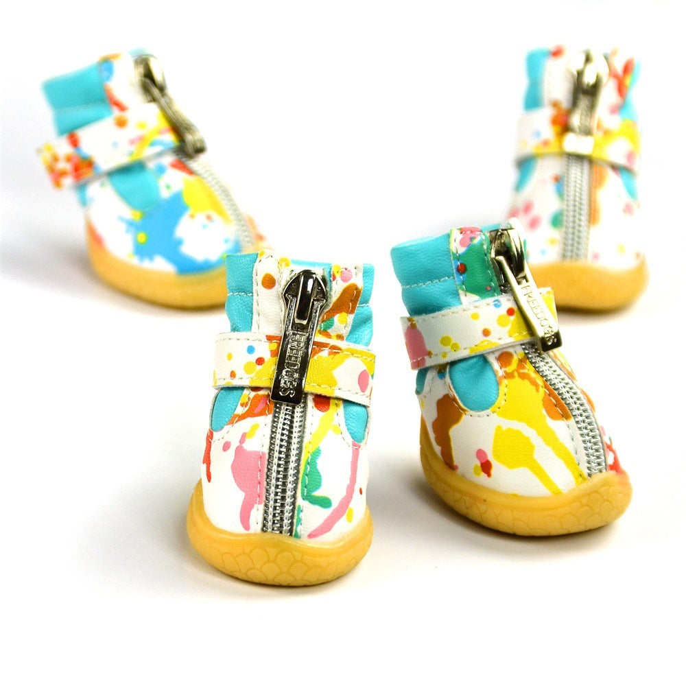 Dog PU Leather Fleece-lined Pet Cotton Shoes 0a94373e e024 4603 a3b0 3612d144952c