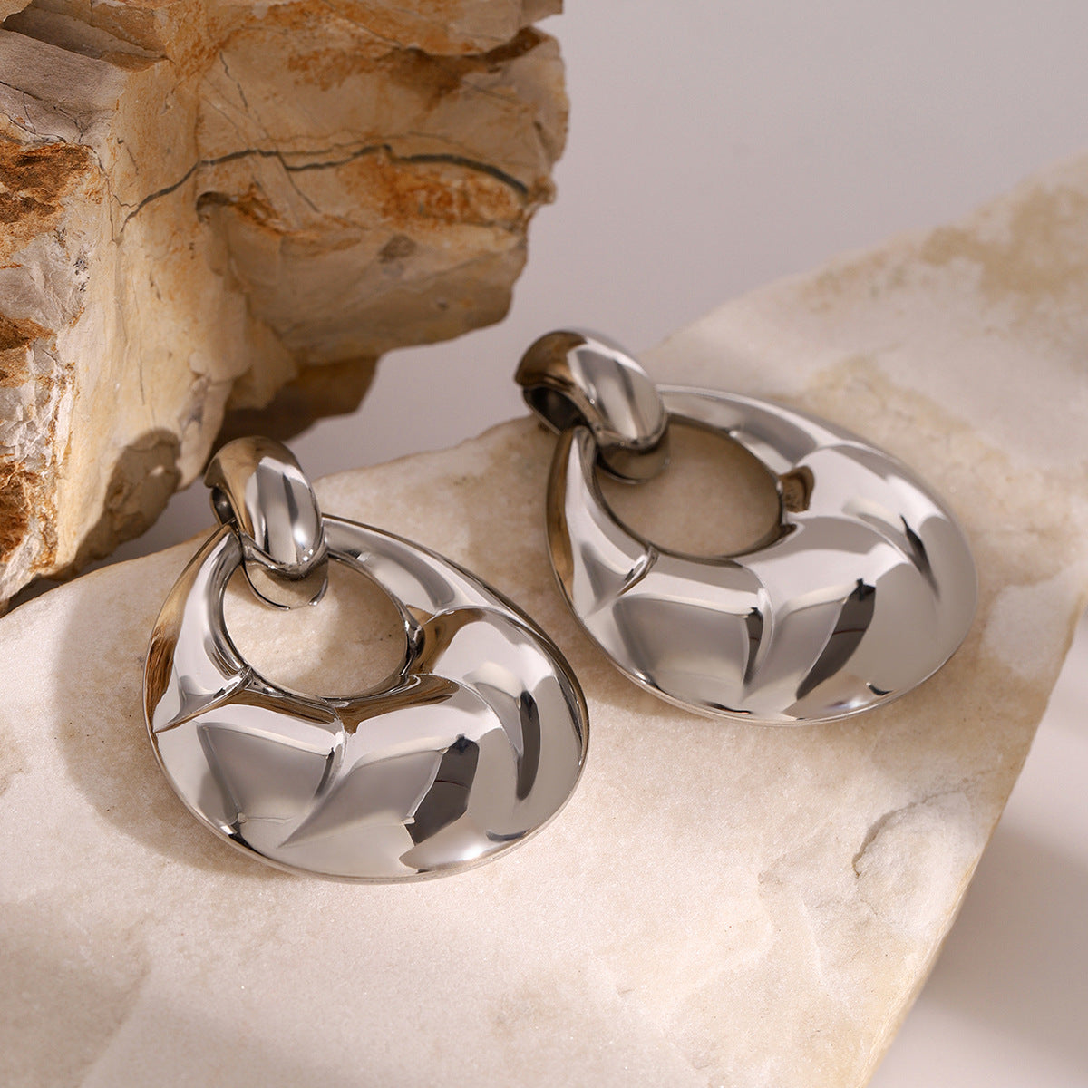 Stainless Steel Exaggerated Titanium Earrings