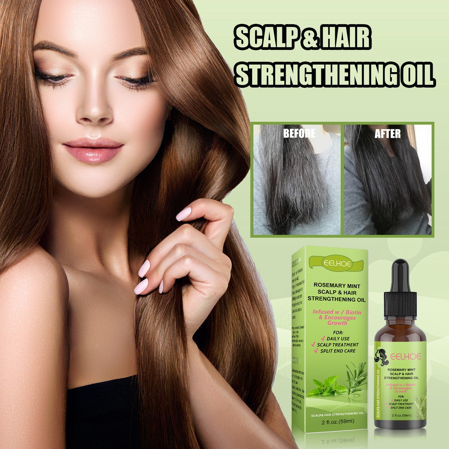 Rosemary Mint Hair Growth Fluid Scalp Massage