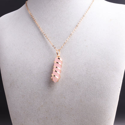 Crystal Red Agate Hexagon Pillar Bullet Pendant 0ac74404 e9be 4136 bd38 d30912d36dfc