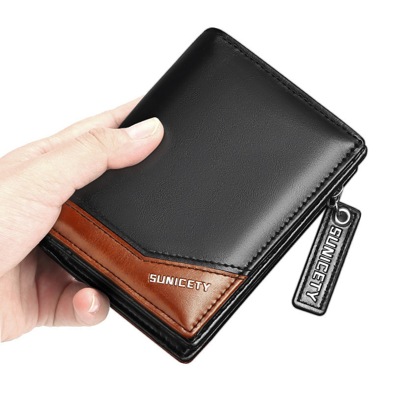 PU Leather Multifunctional Zipper Short Men's Wallet 0ac843ca a2e9 451f b506 f1b41a137a9b