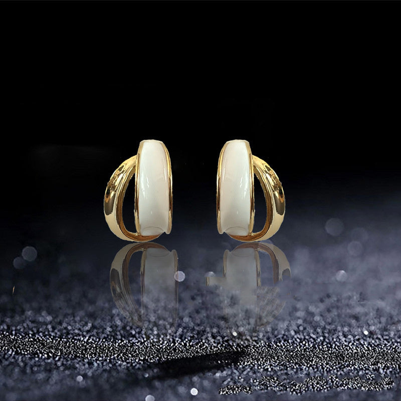 New Curved Enamel Earrings Women's All-match Fashion Earrings 0af8b75d 2ad2 425f 9ff8 ae2361e9e3e6